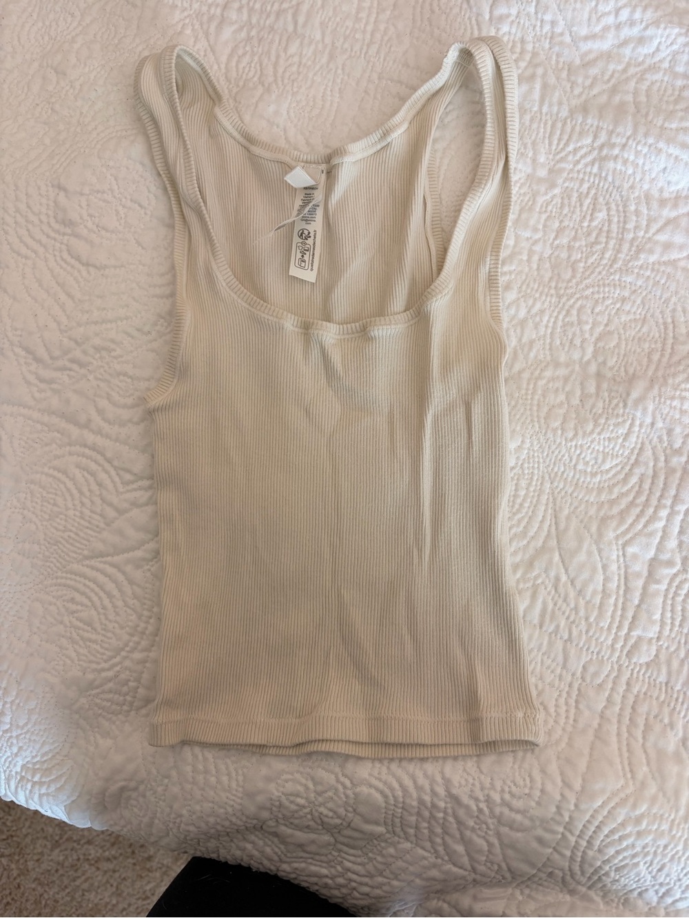 SKIMS Ribbed Scoop Tank Top - Cream
